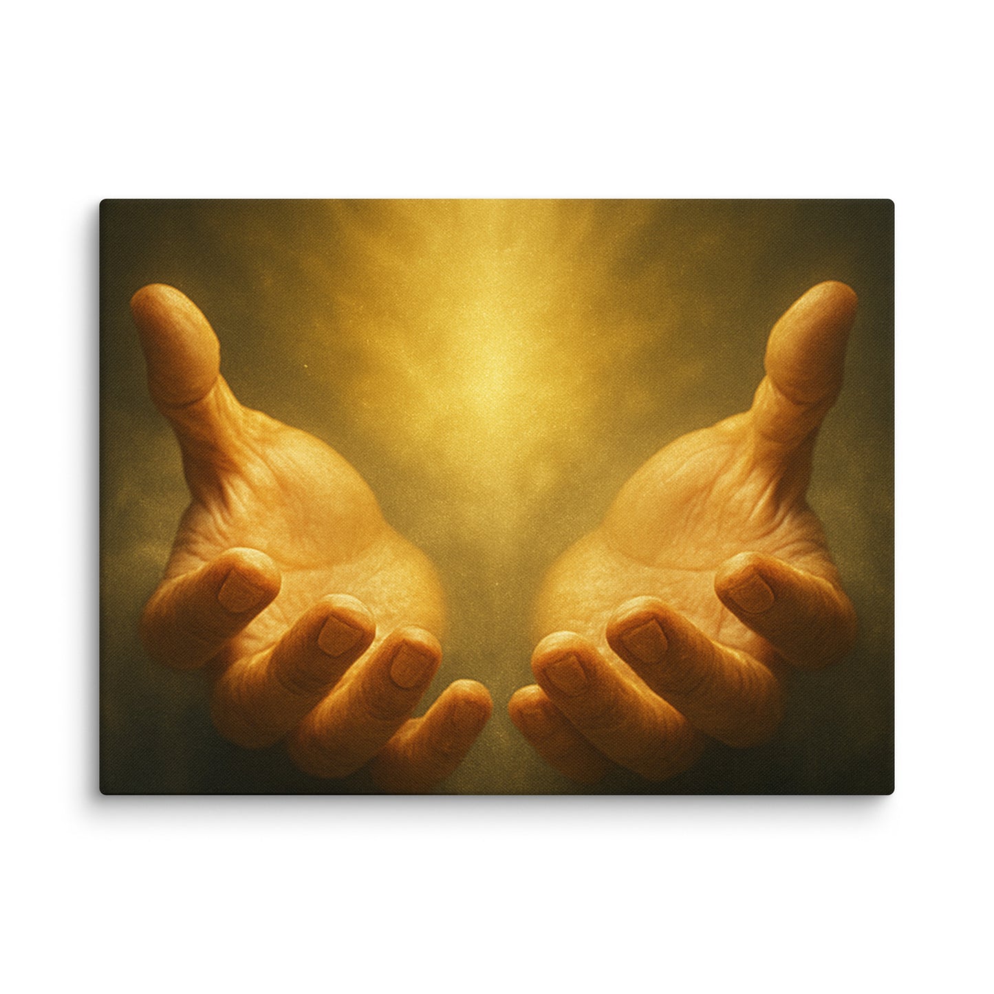 Christian Canvas Wall Art – Radiant Hands of Light and Glory | Faith-Inspired Artwork by Your Divine Network