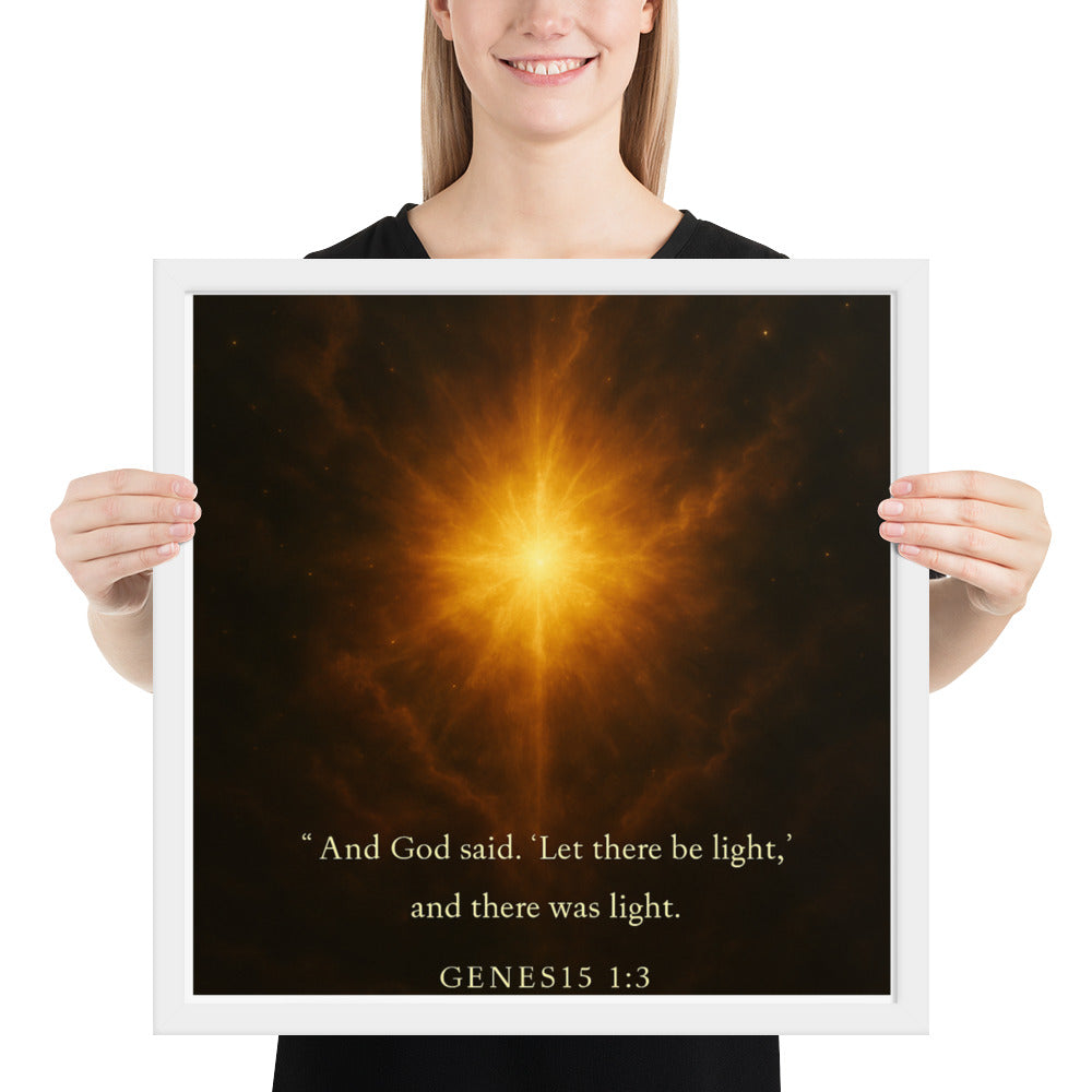 Let There Be Light Poster Christian wall art Genesis 1:3 Scripture print