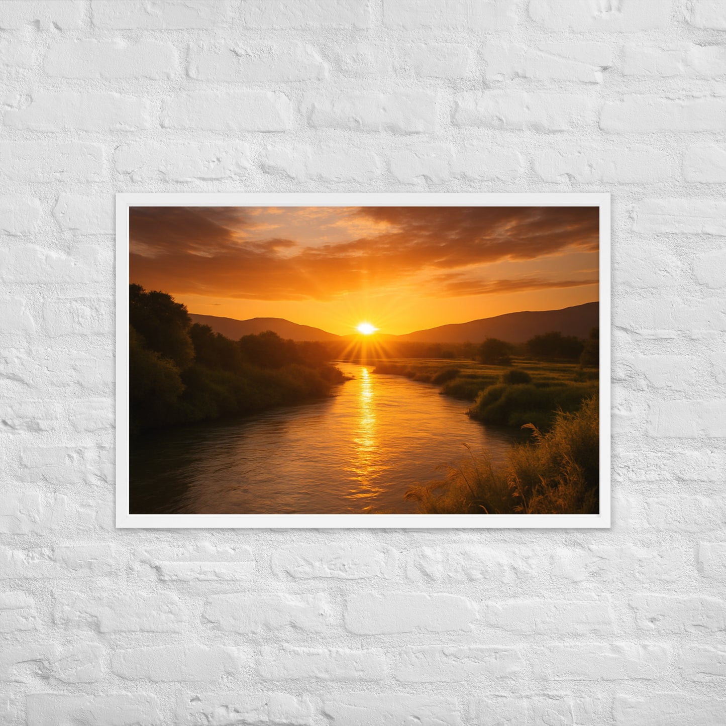 Jordan River framed Christian poster – biblical wall art