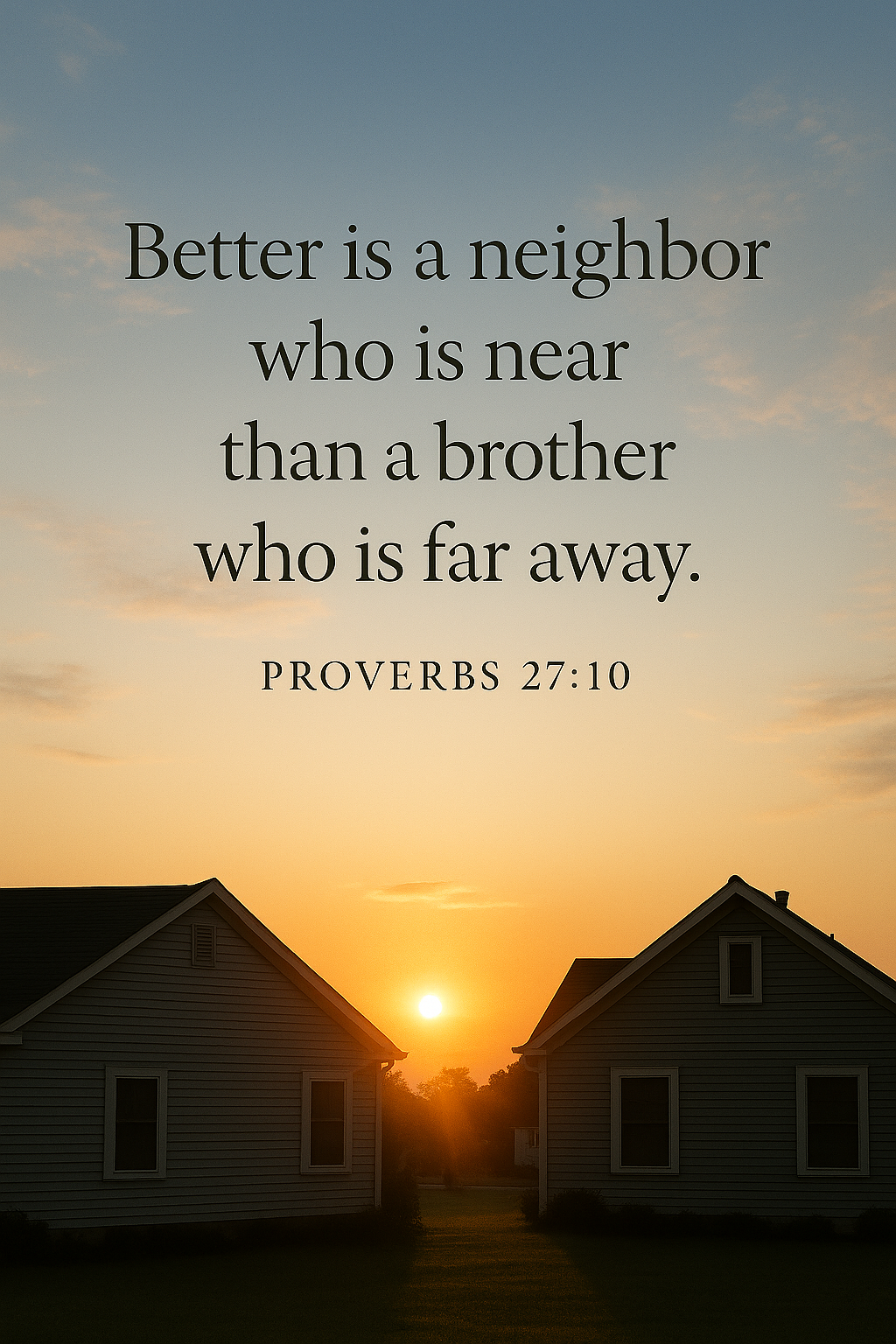 Better a Neighbor Nearby than a Brother Far Away