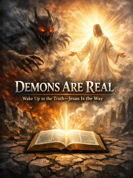 Open Bible shining in darkness, symbolizing spiritual warfare, discernment, and Jesus as the Way, Truth, and Life