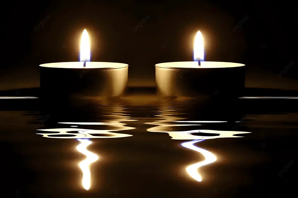 Two candles burning in darkness symbolizing Hanukkah Day 2, continued obedience, and God’s light multiplying through endurance and faith