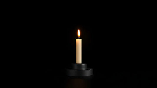 Single steady candle burning in darkness symbolizing Hanukkah Day 6 and remaining faithful under continued pressure