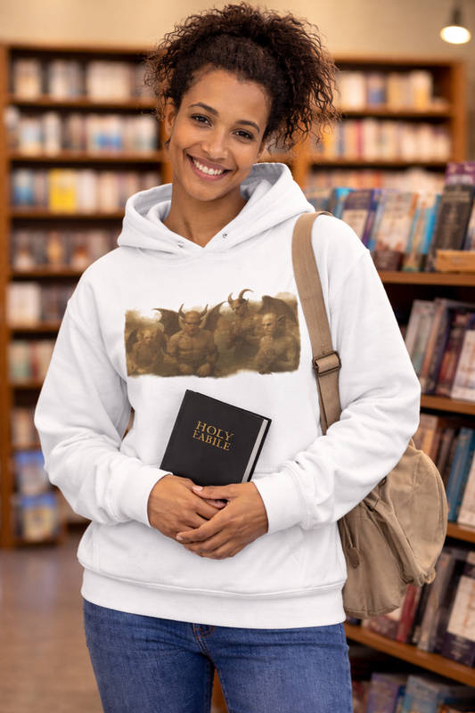 Christian hoodie featuring Revelation 9:13–15 four angels bound at the Euphrates prophecy design on the front.