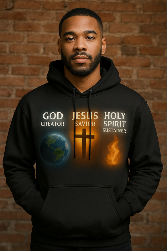 Trinity Hoodie – God the Creator, Jesus the Savior, Holy Spirit the Sustainer