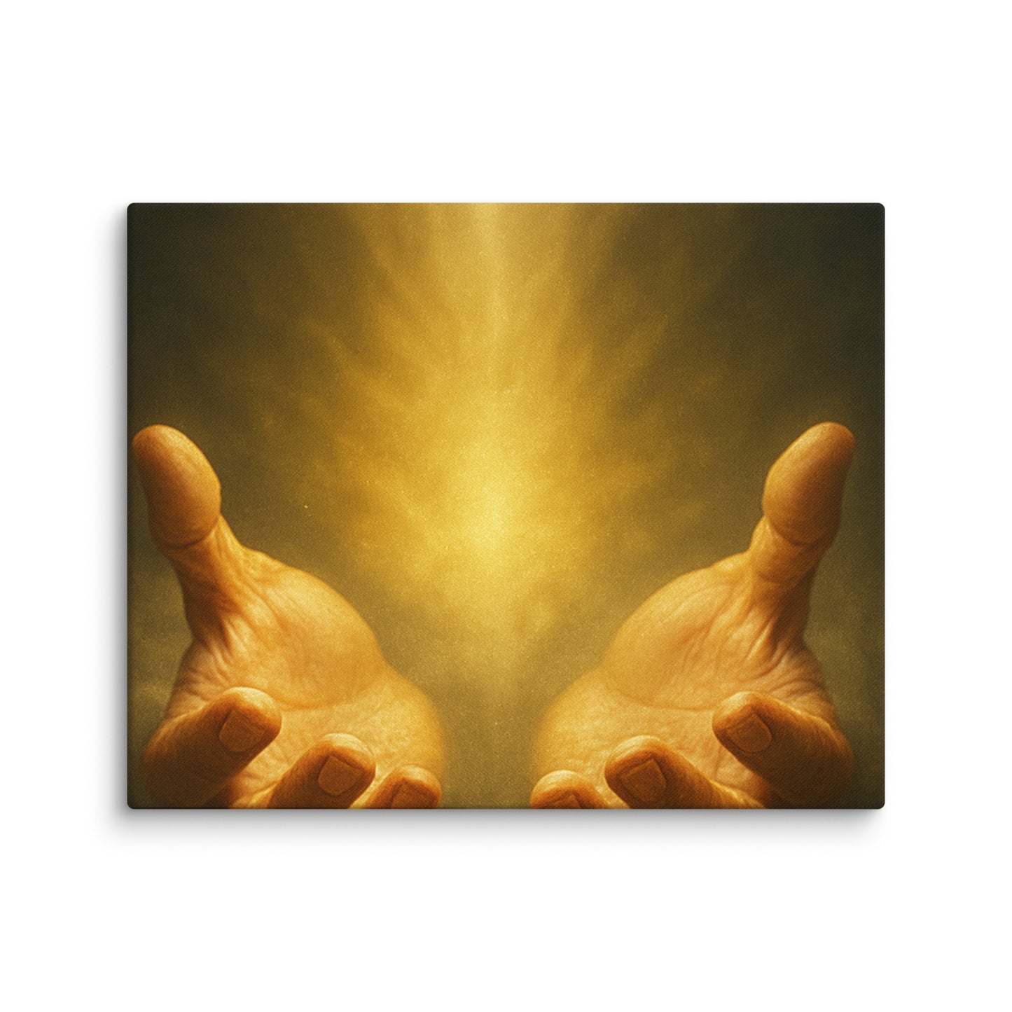 Christian Canvas Wall Art – Radiant Hands of Light and Glory | Faith-Inspired Artwork by Your Divine Network