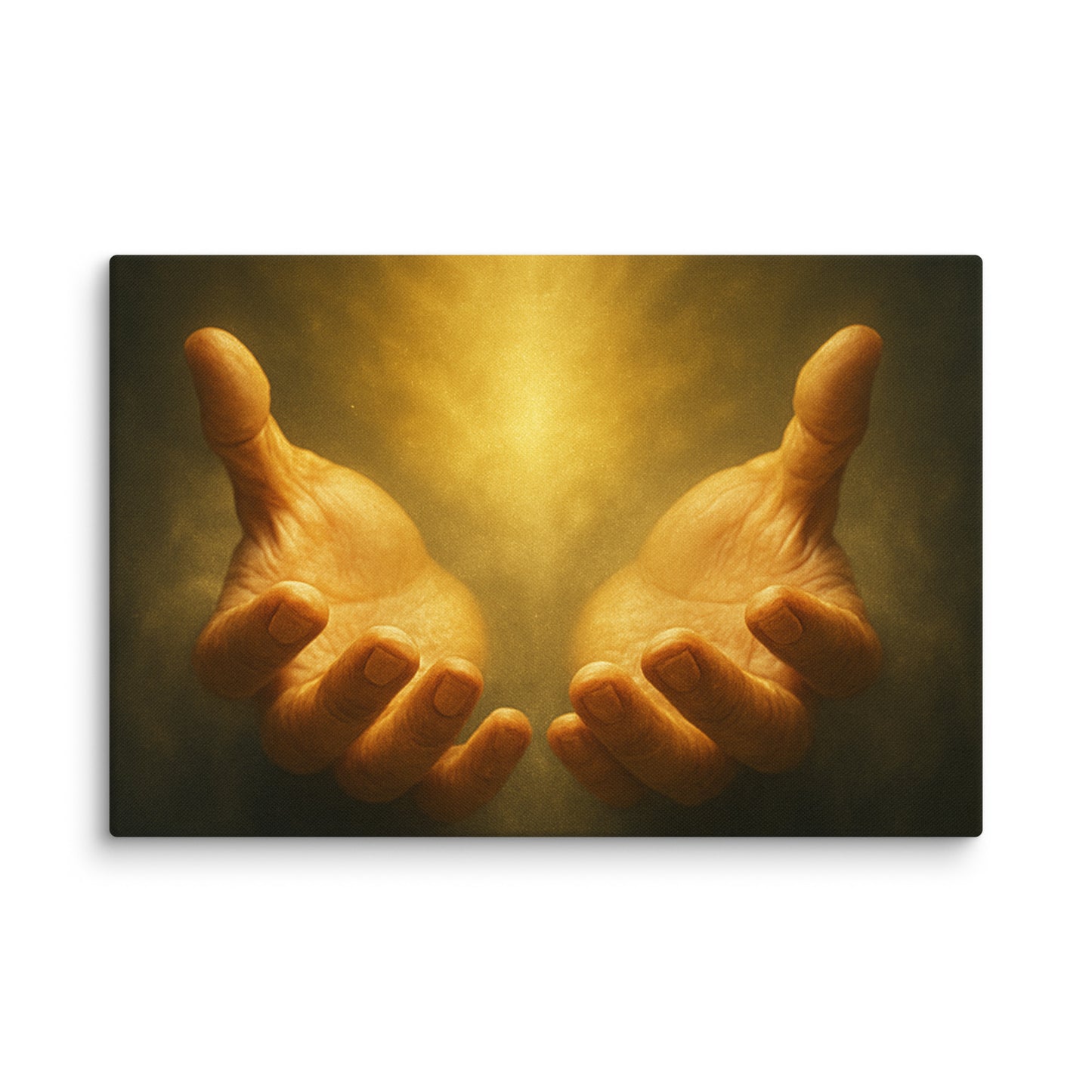 Christian Canvas Wall Art – Radiant Hands of Light and Glory | Faith-Inspired Artwork by Your Divine Network