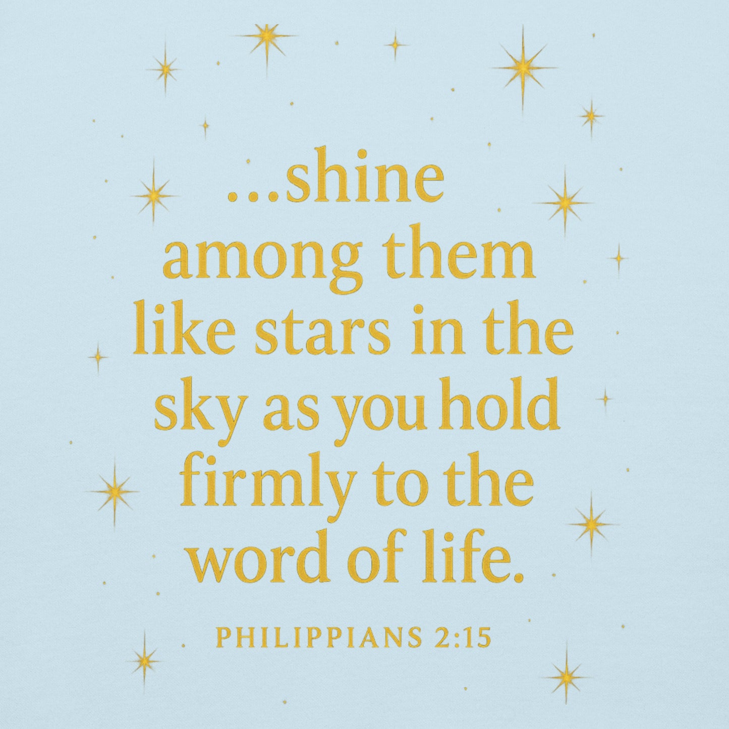 Christian hoodie with Shine Bright Philippians 2:15 design – faith apparel