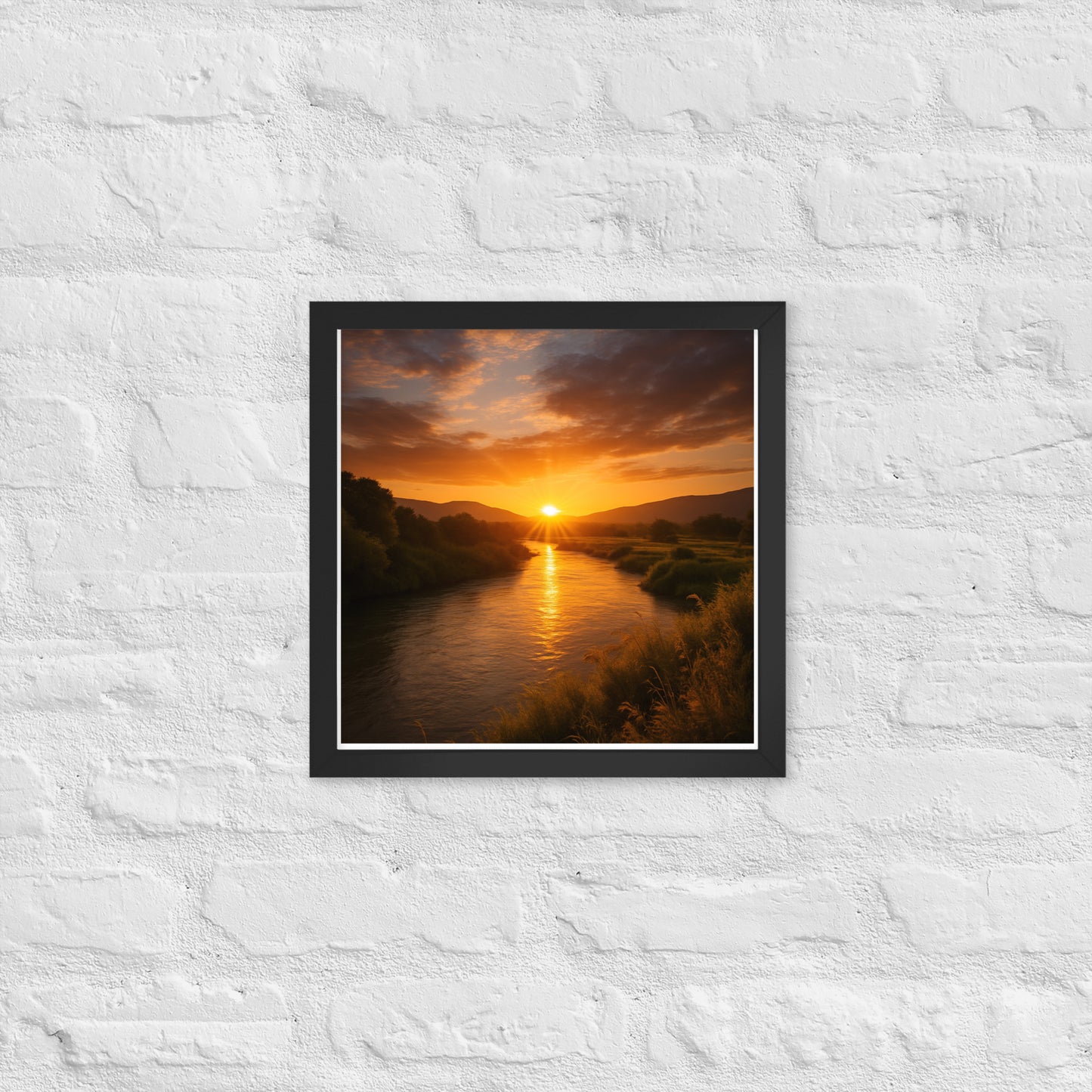 Jordan River framed Christian poster – biblical wall art