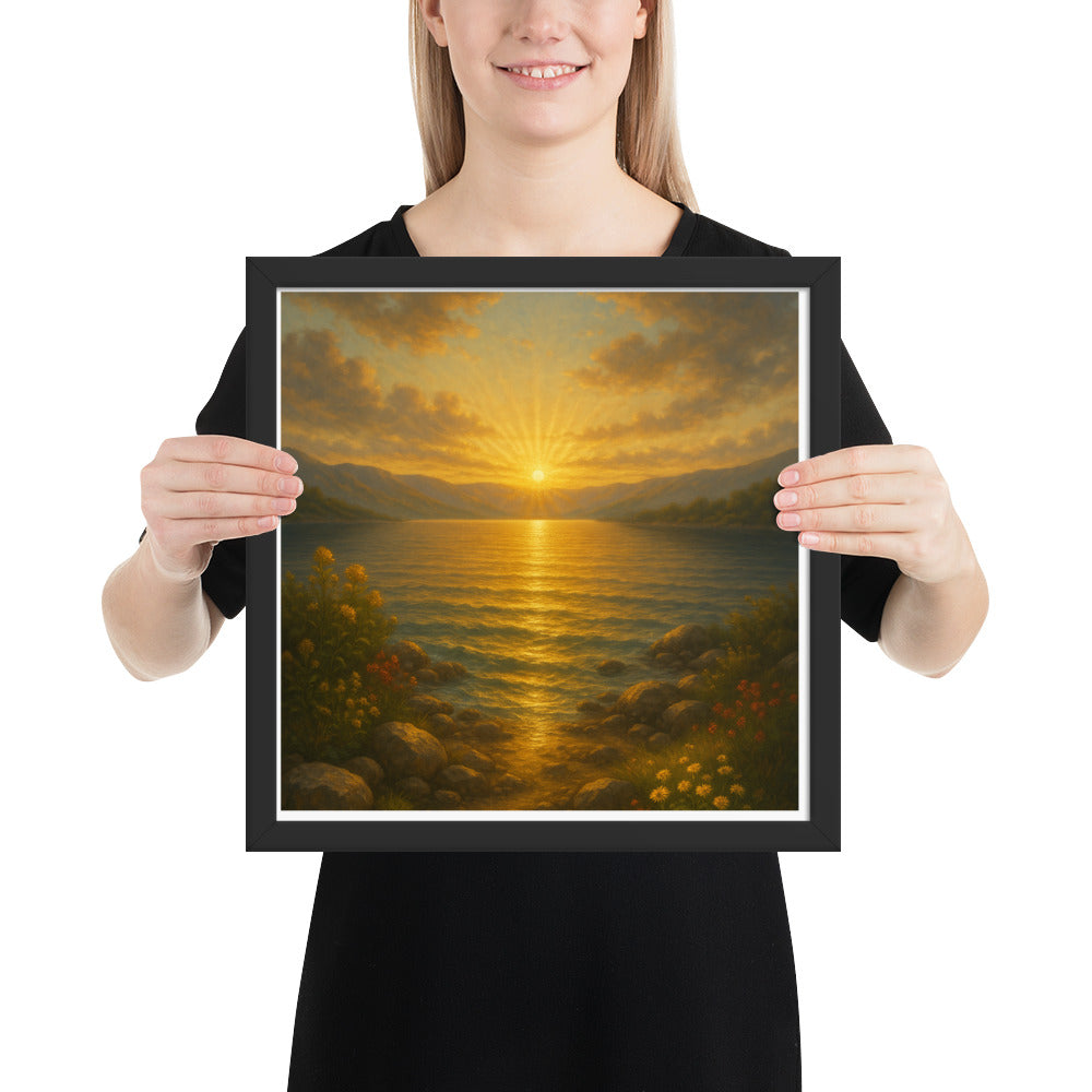 Sea of Galilee sunrise Christian poster – framed wall art