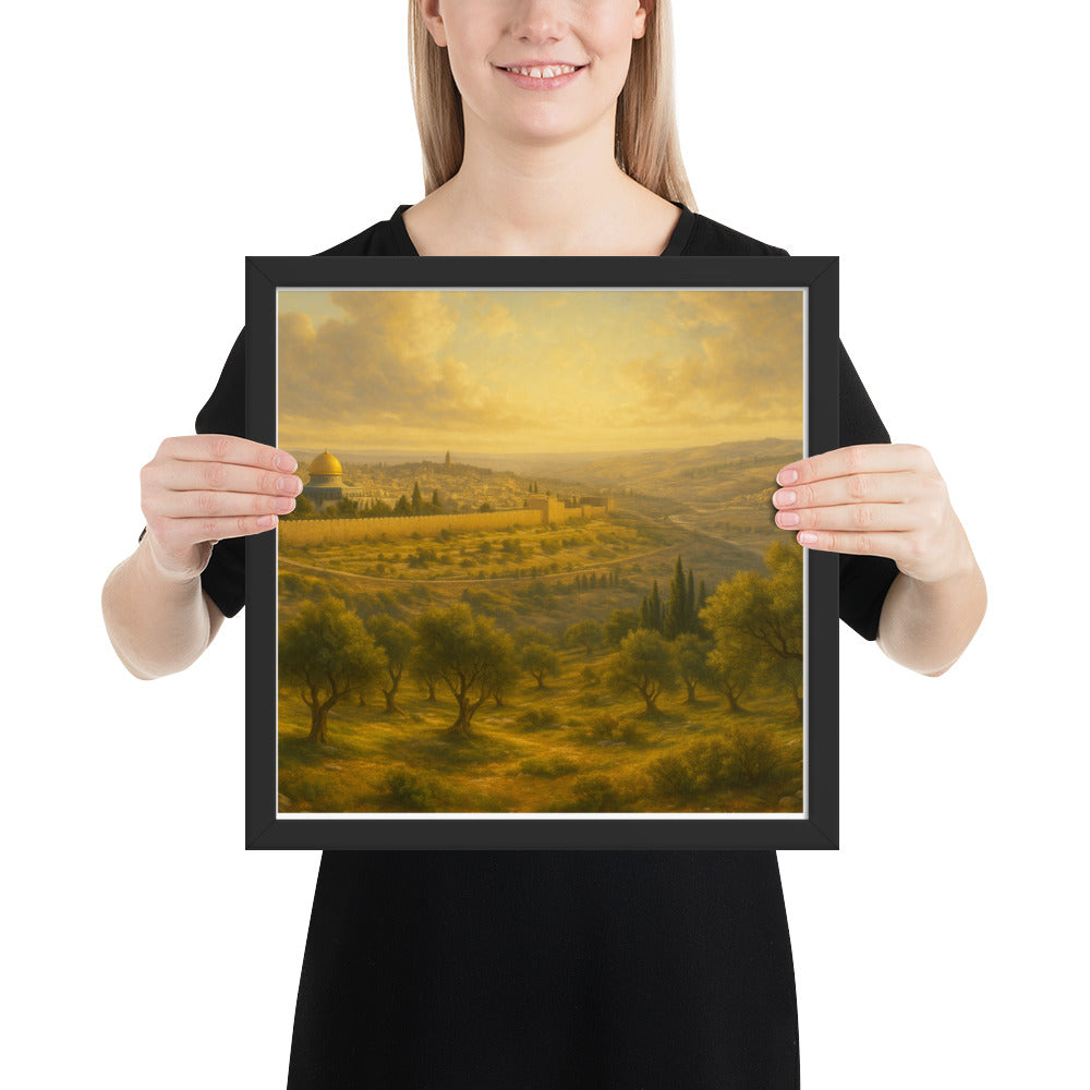 Mount of Olives sunset poster framed Christian wall art