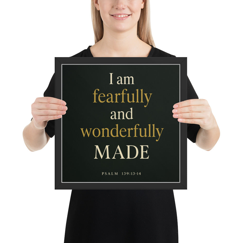 Christian home décor – Psalm 139:13-14 framed art print by Your Divine Network