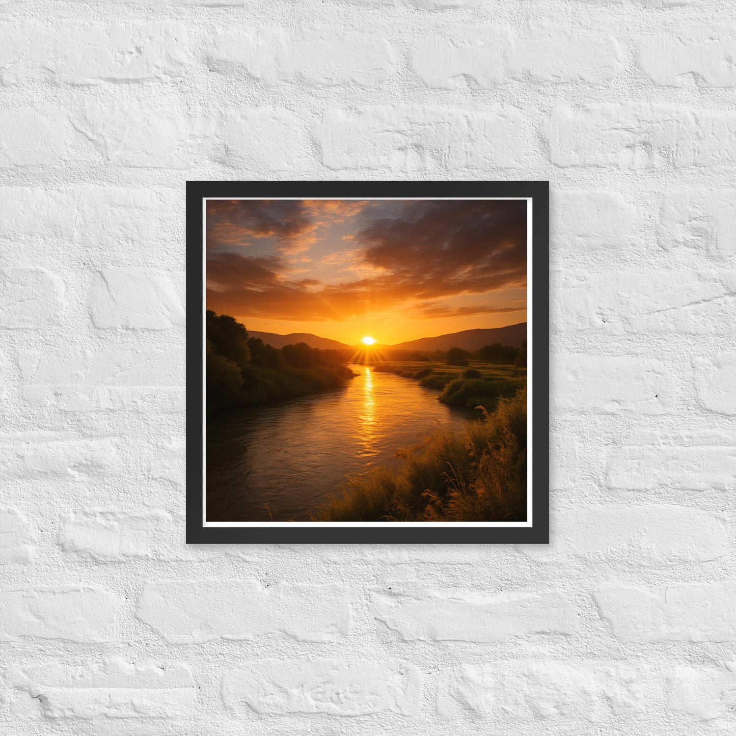 Jordan River framed Christian poster – biblical wall art