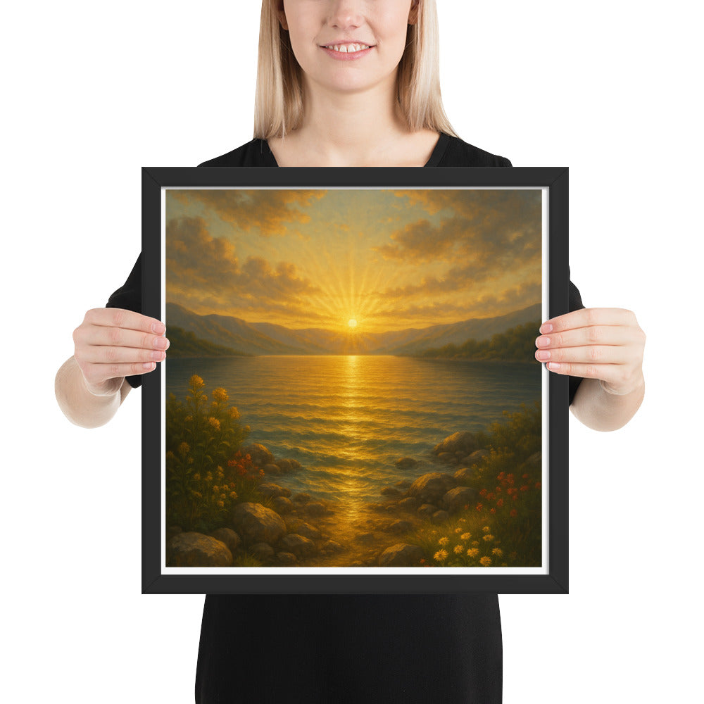 Sea of Galilee sunrise Christian poster – framed wall art