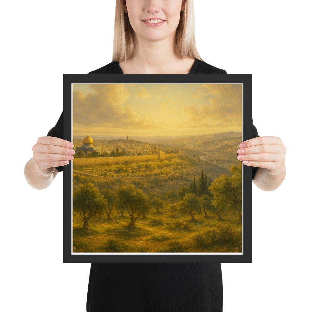 Mount of Olives sunset poster framed Christian wall art