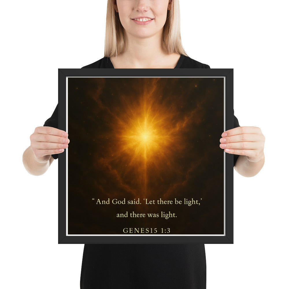 Let There Be Light Poster Christian wall art Genesis 1:3 Scripture print