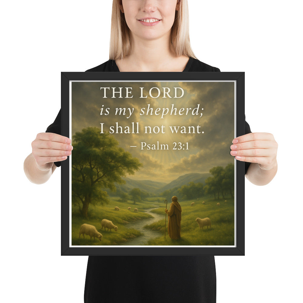 Christian poster – Bible verse wall art print Psalm 23:1