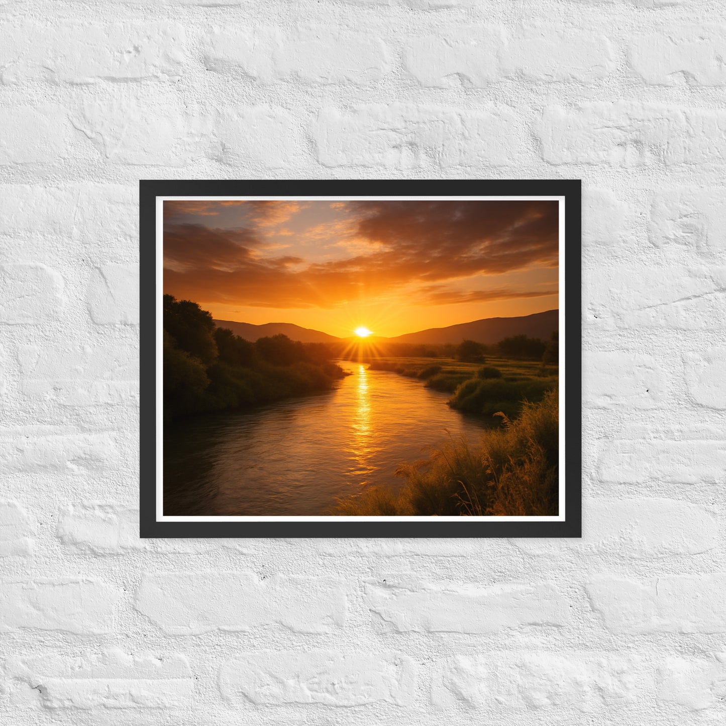 Jordan River framed Christian poster – biblical wall art