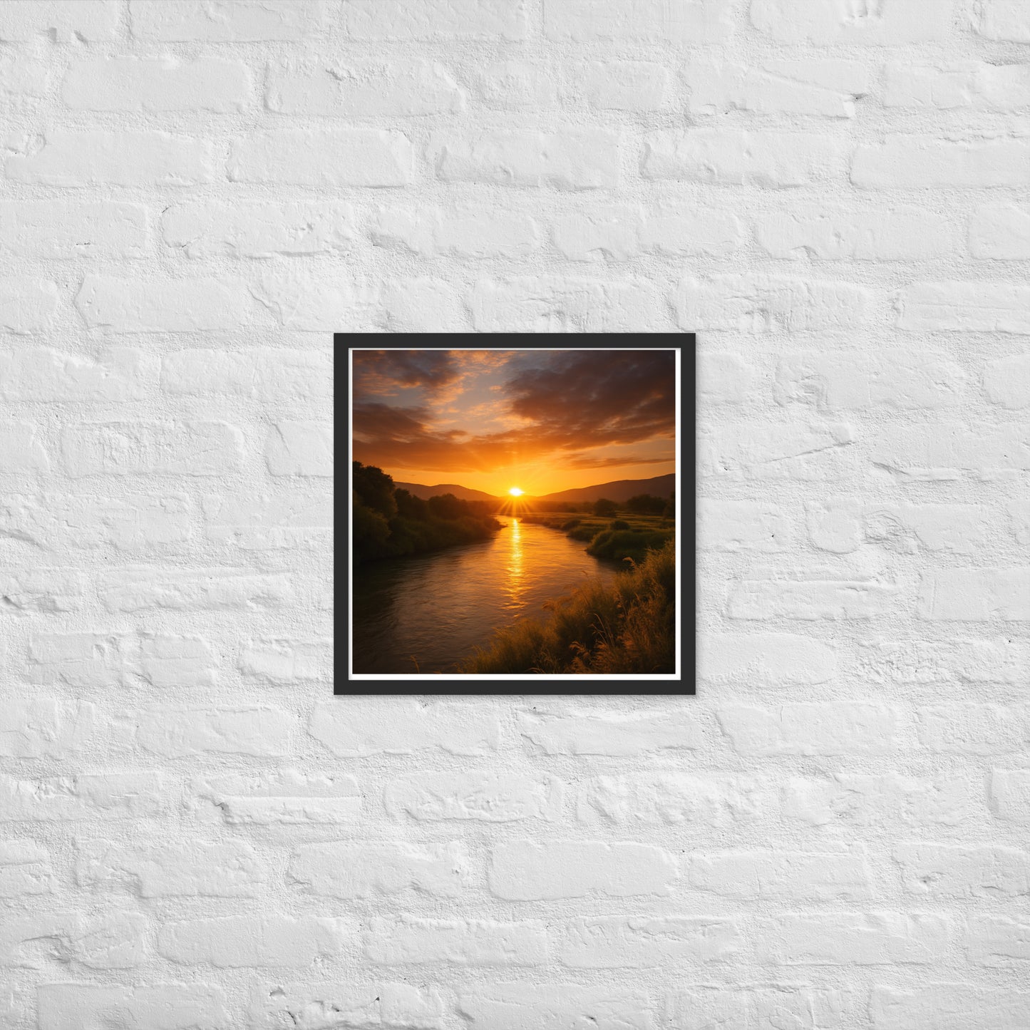 Jordan River framed Christian poster – biblical wall art