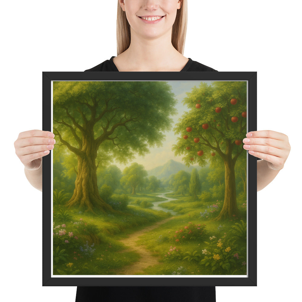 Garden of Eden wall art with Tree of Life biblical design