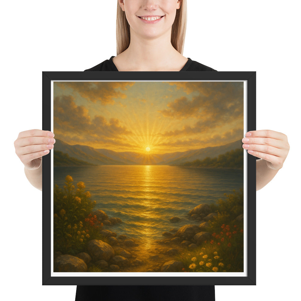Sea of Galilee sunrise Christian poster – framed wall art