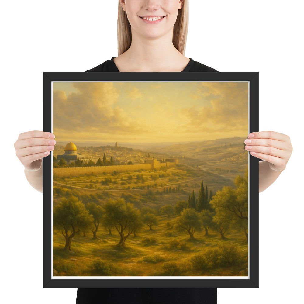Mount of Olives sunset poster framed Christian wall art