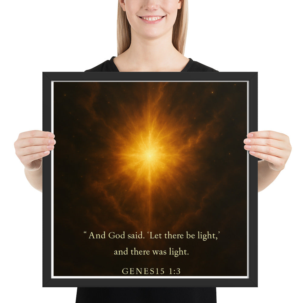Let There Be Light Poster Christian wall art Genesis 1:3 Scripture print