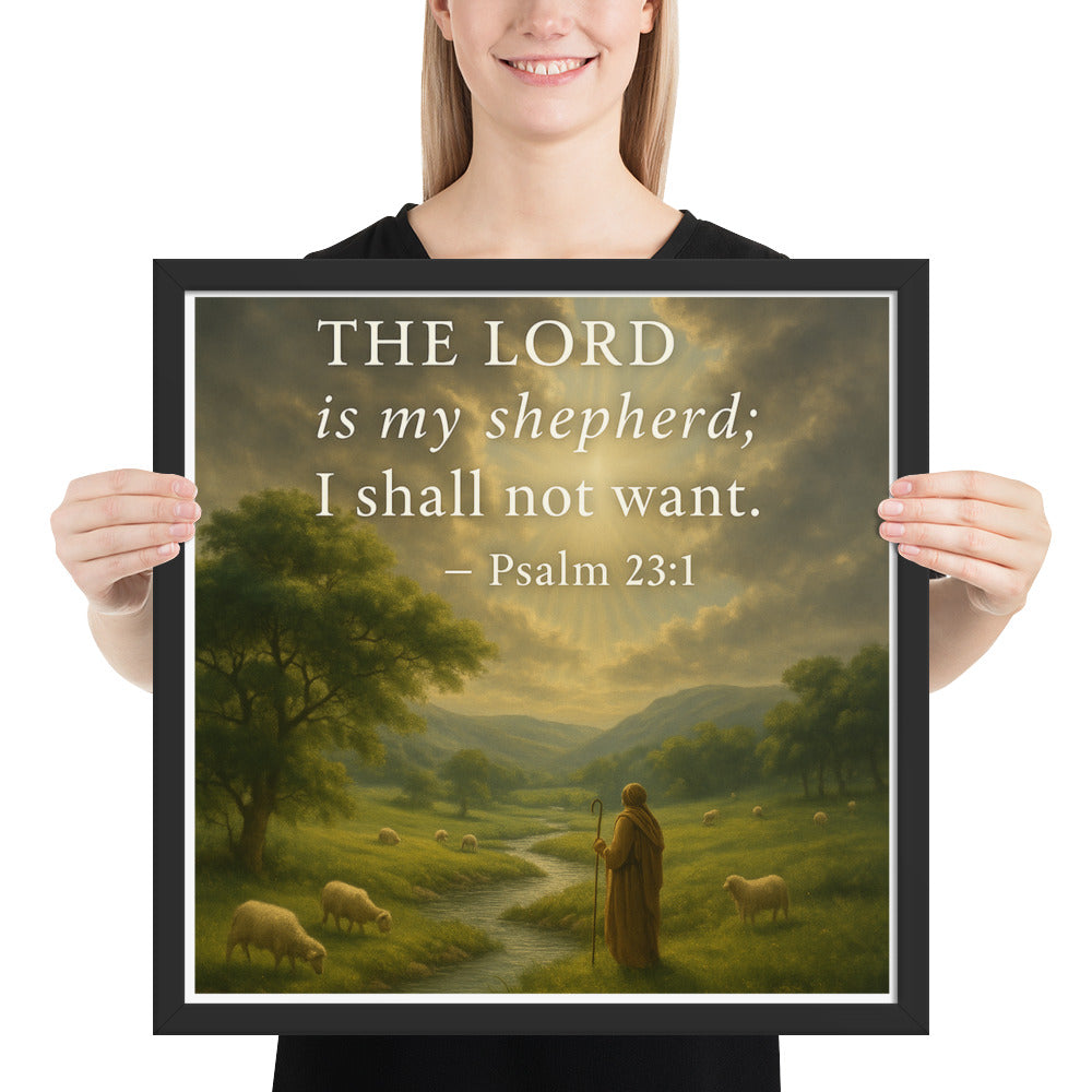 Christian poster – Bible verse wall art print Psalm 23:1