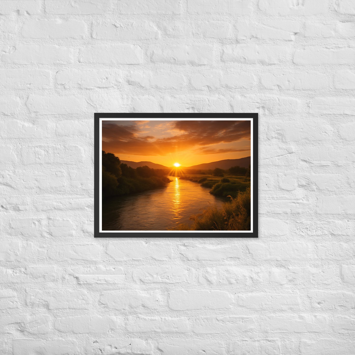 Jordan River framed Christian poster – biblical wall art