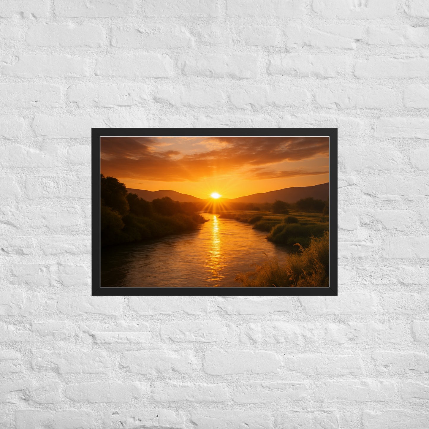 Jordan River framed Christian poster – biblical wall art