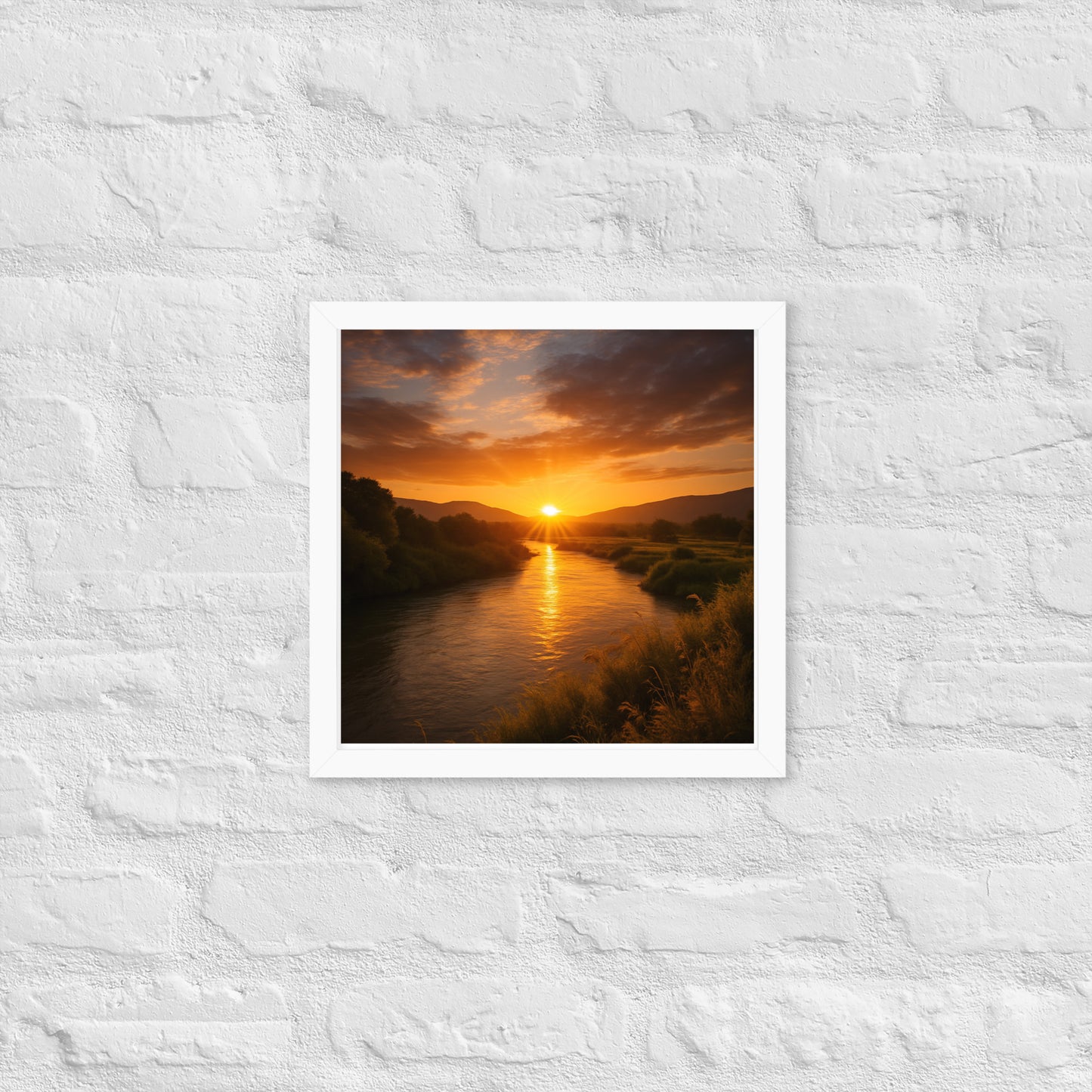 Jordan River framed Christian poster – biblical wall art