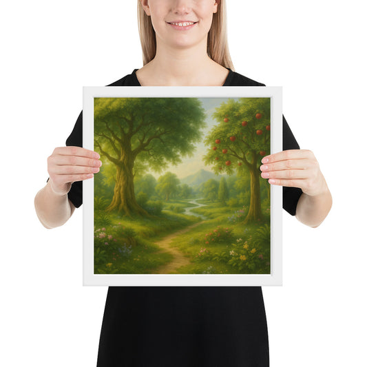 Garden of Eden wall art with Tree of Life biblical design