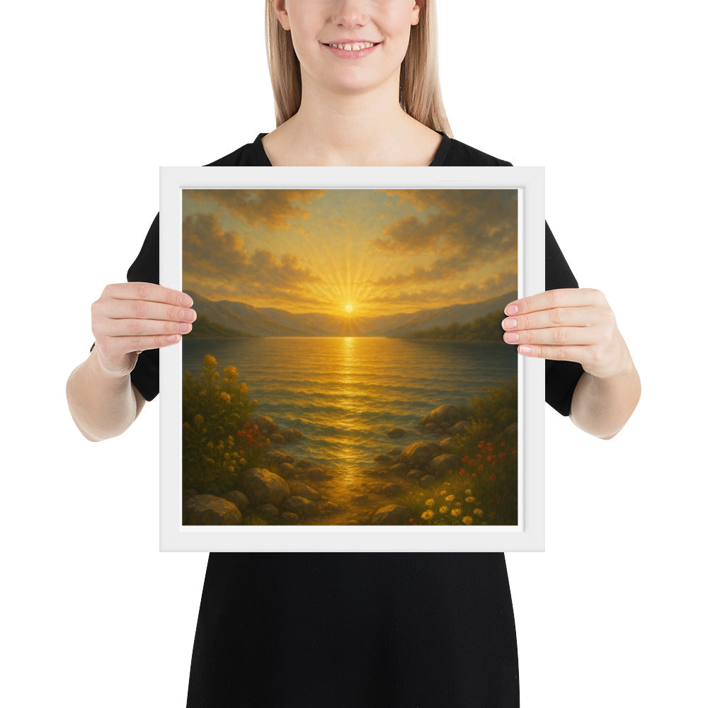 Sea of Galilee sunrise Christian poster – framed wall art