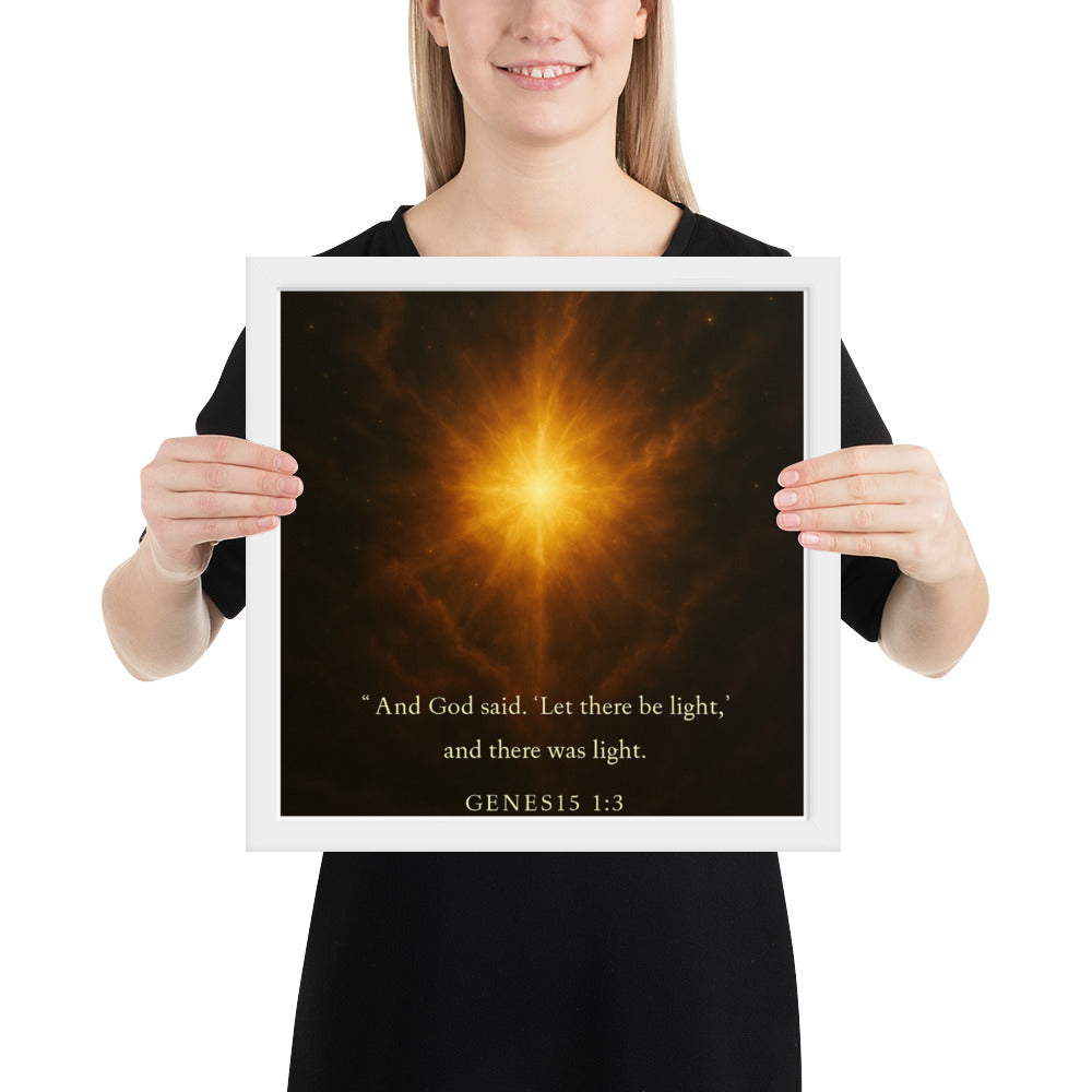 Let There Be Light Poster Christian wall art Genesis 1:3 Scripture print