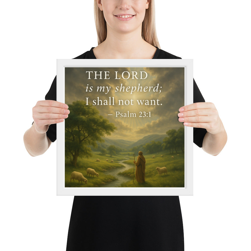 Christian poster – Bible verse wall art print Psalm 23:1