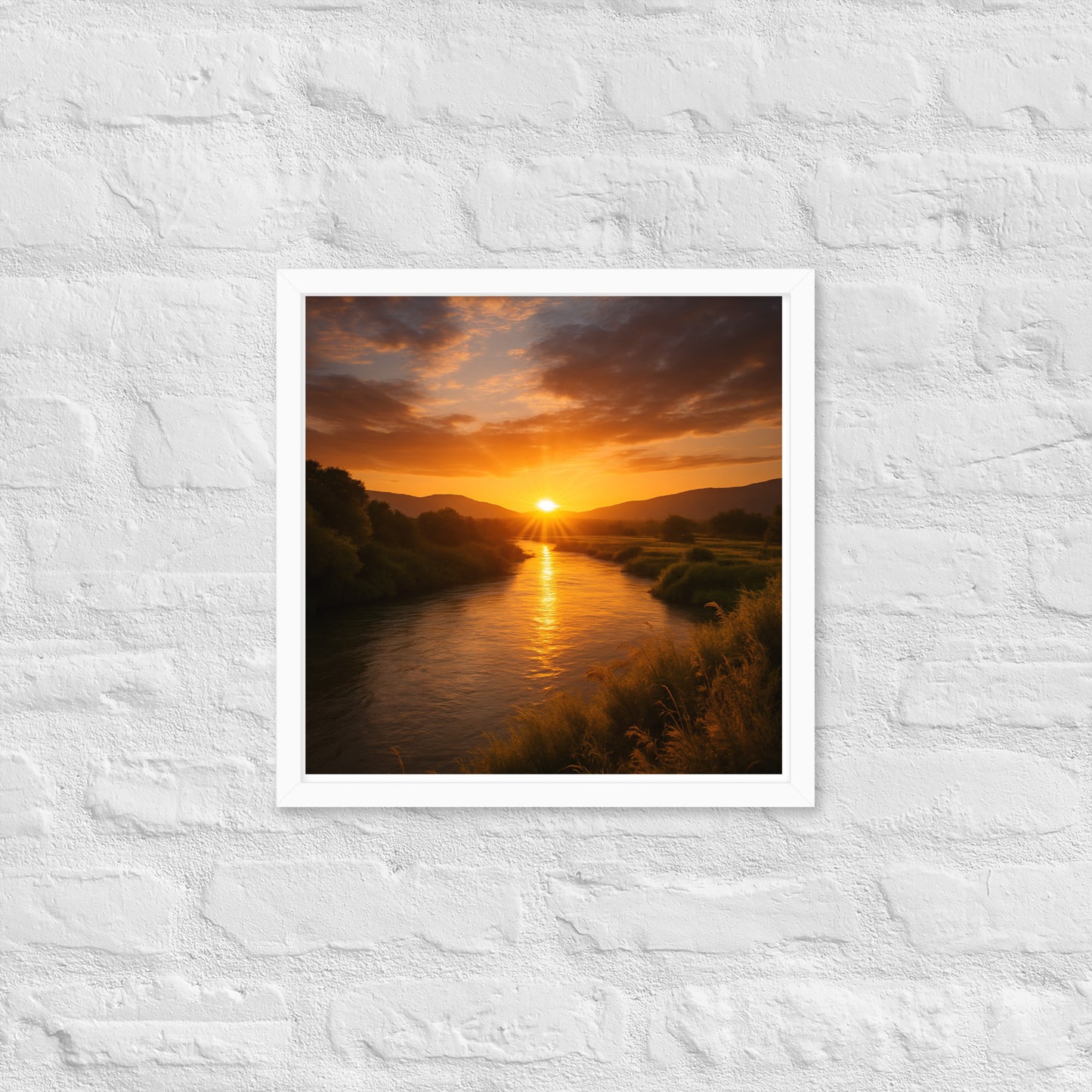 Jordan River framed Christian poster – biblical wall art