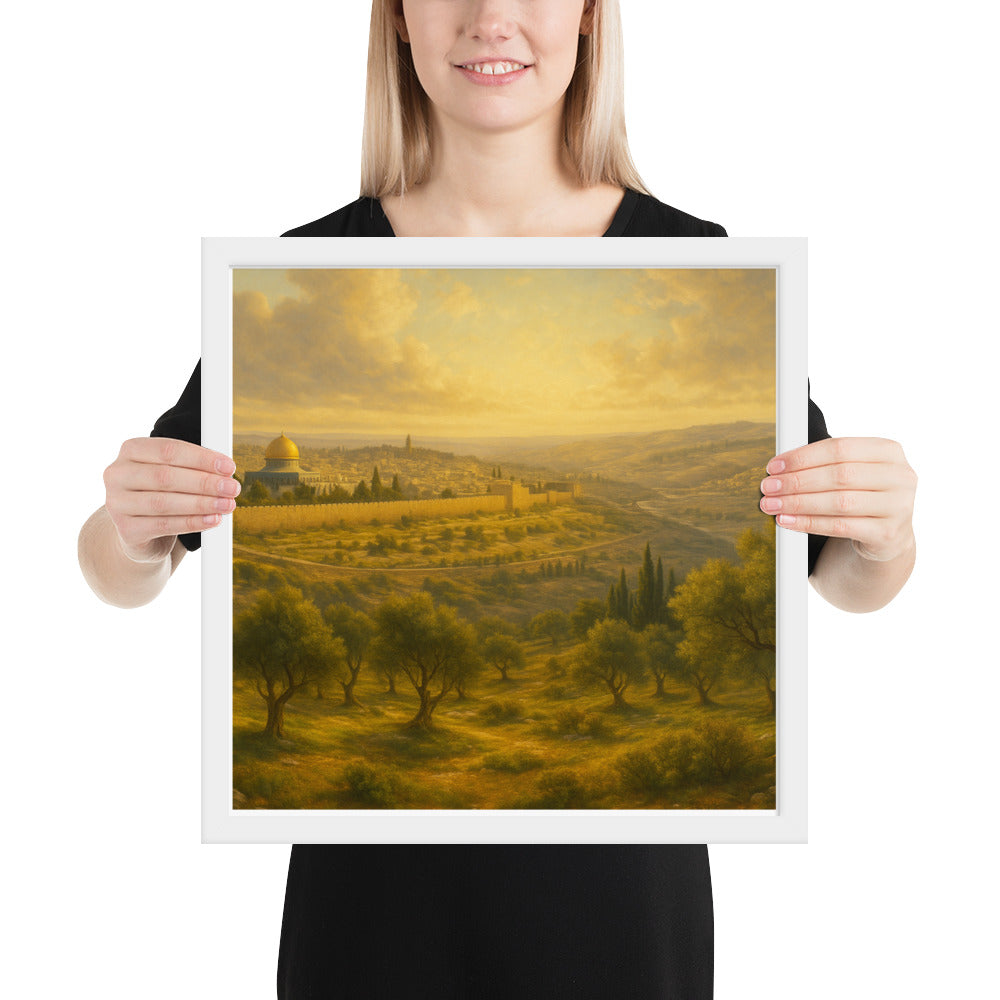 Mount of Olives sunset poster framed Christian wall art