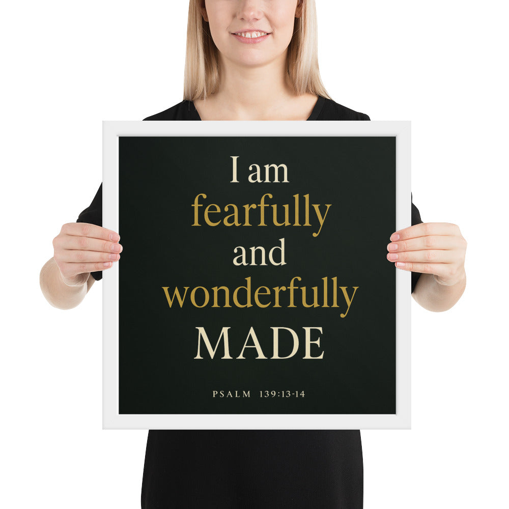Christian home décor – Psalm 139:13-14 framed art print by Your Divine Network