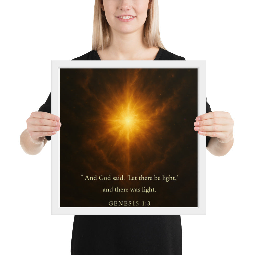 Let There Be Light Poster Christian wall art Genesis 1:3 Scripture print