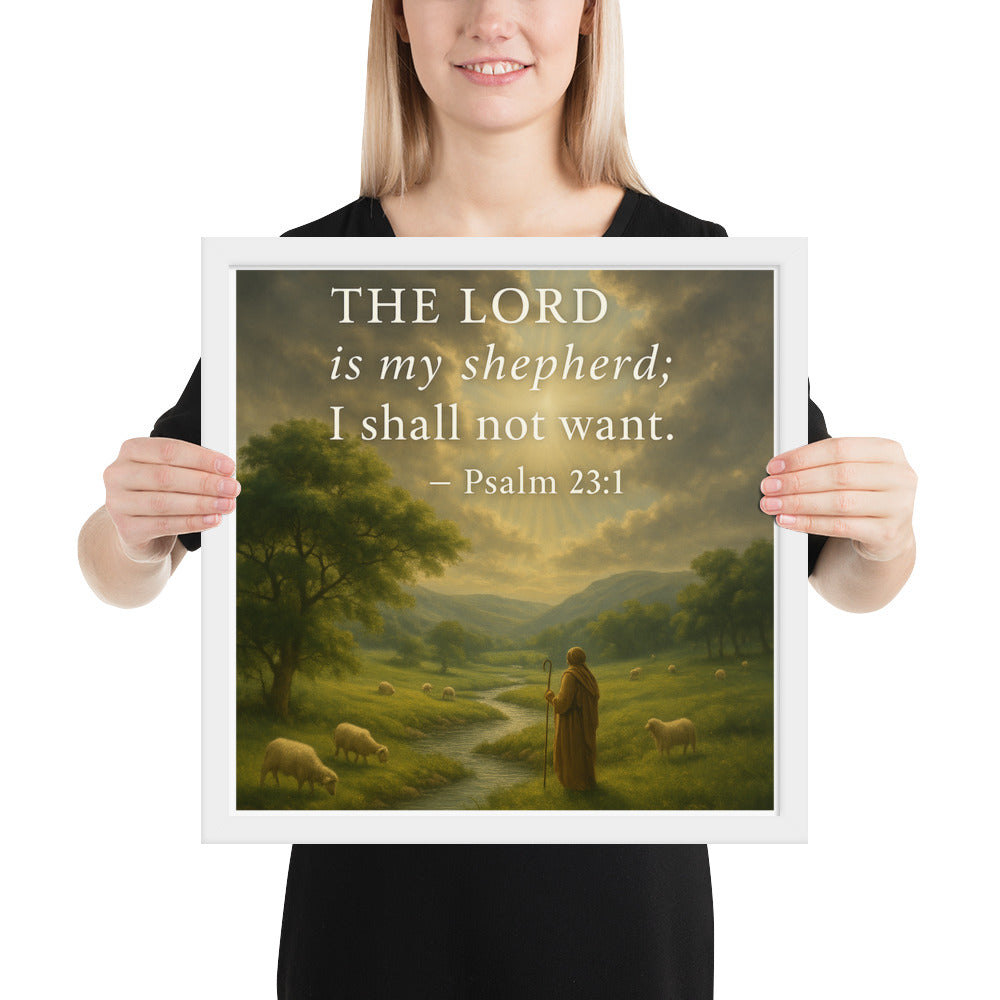 Christian poster – Bible verse wall art print Psalm 23:1