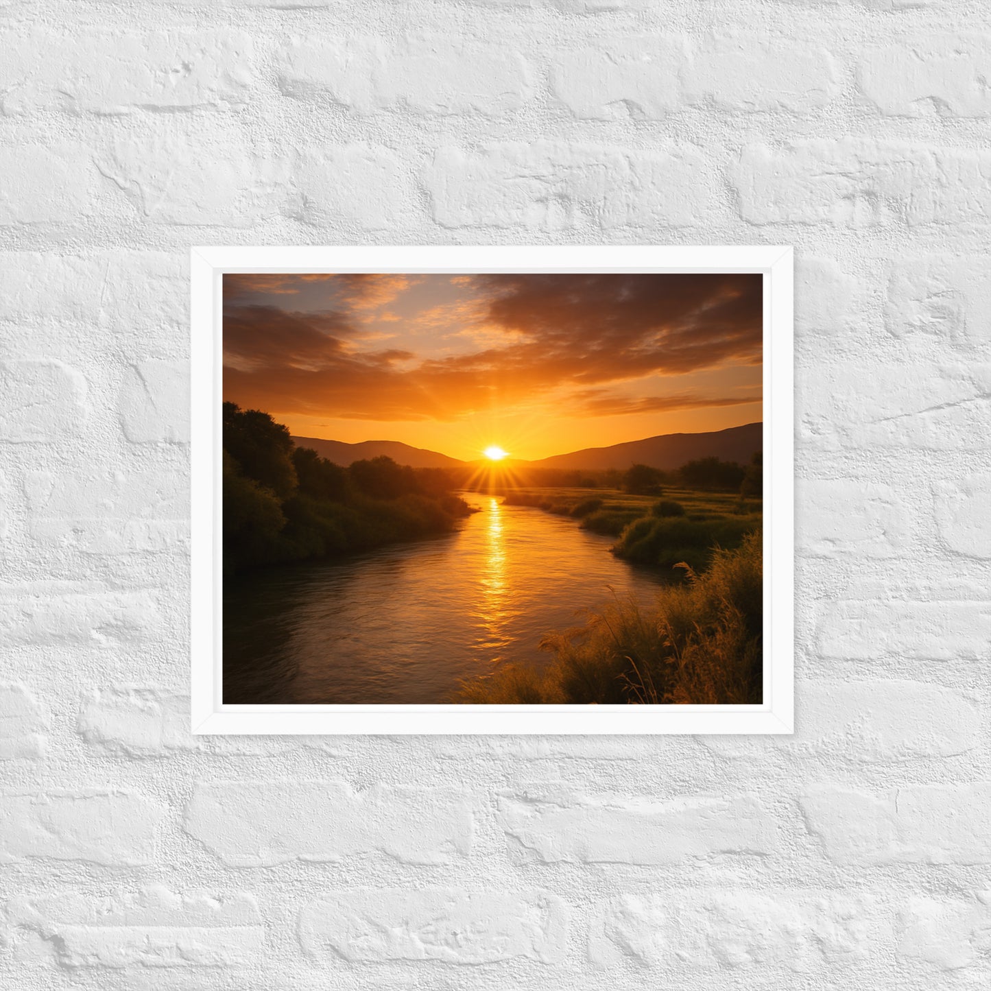 Jordan River framed Christian poster – biblical wall art