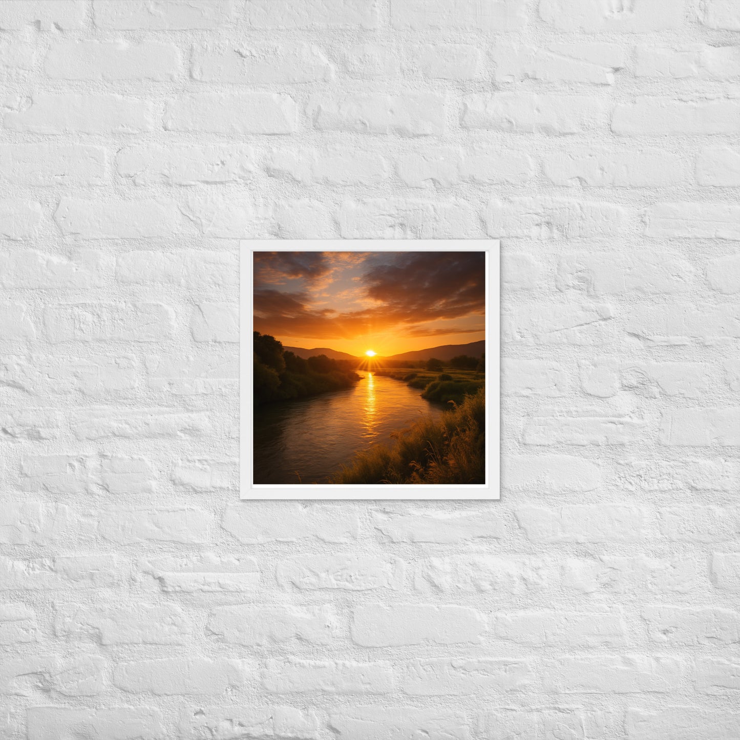 Jordan River framed Christian poster – biblical wall art