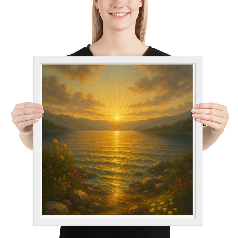 Sea of Galilee sunrise Christian poster – framed wall art