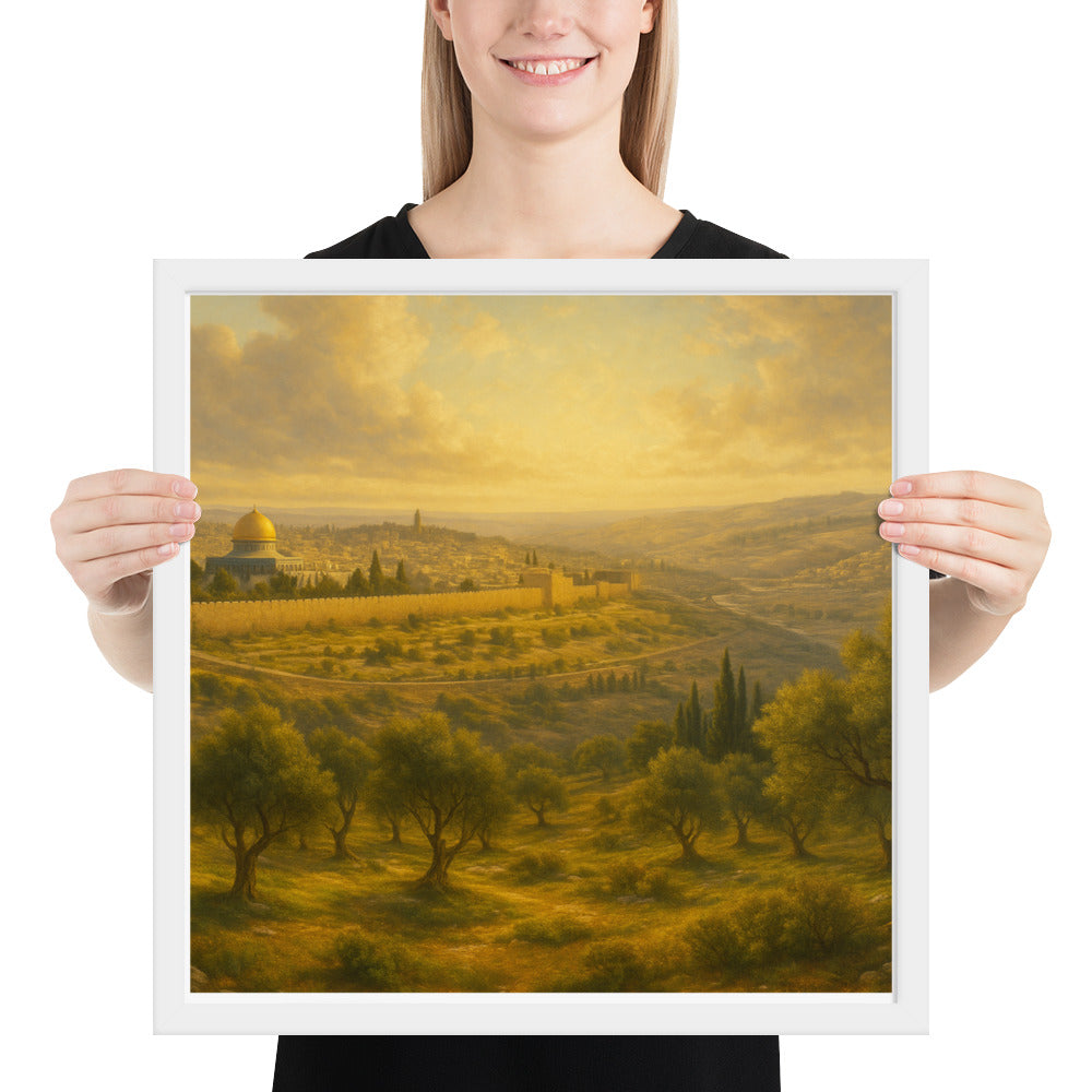 Mount of Olives sunset poster framed Christian wall art