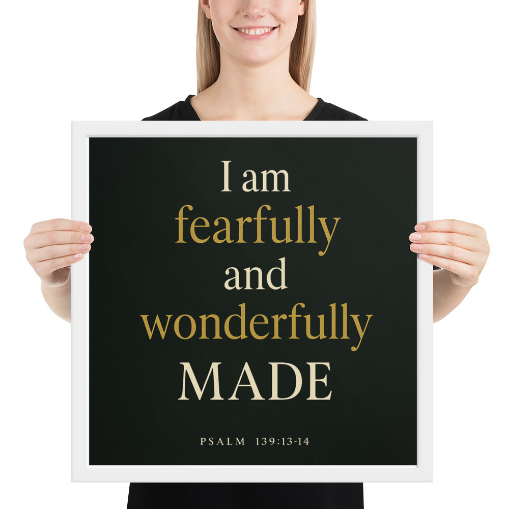 Christian home décor – Psalm 139:13-14 framed art print by Your Divine Network