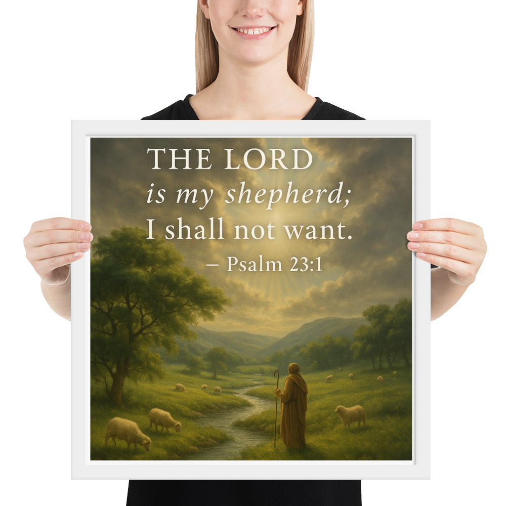 Christian poster – Bible verse wall art print Psalm 23:1