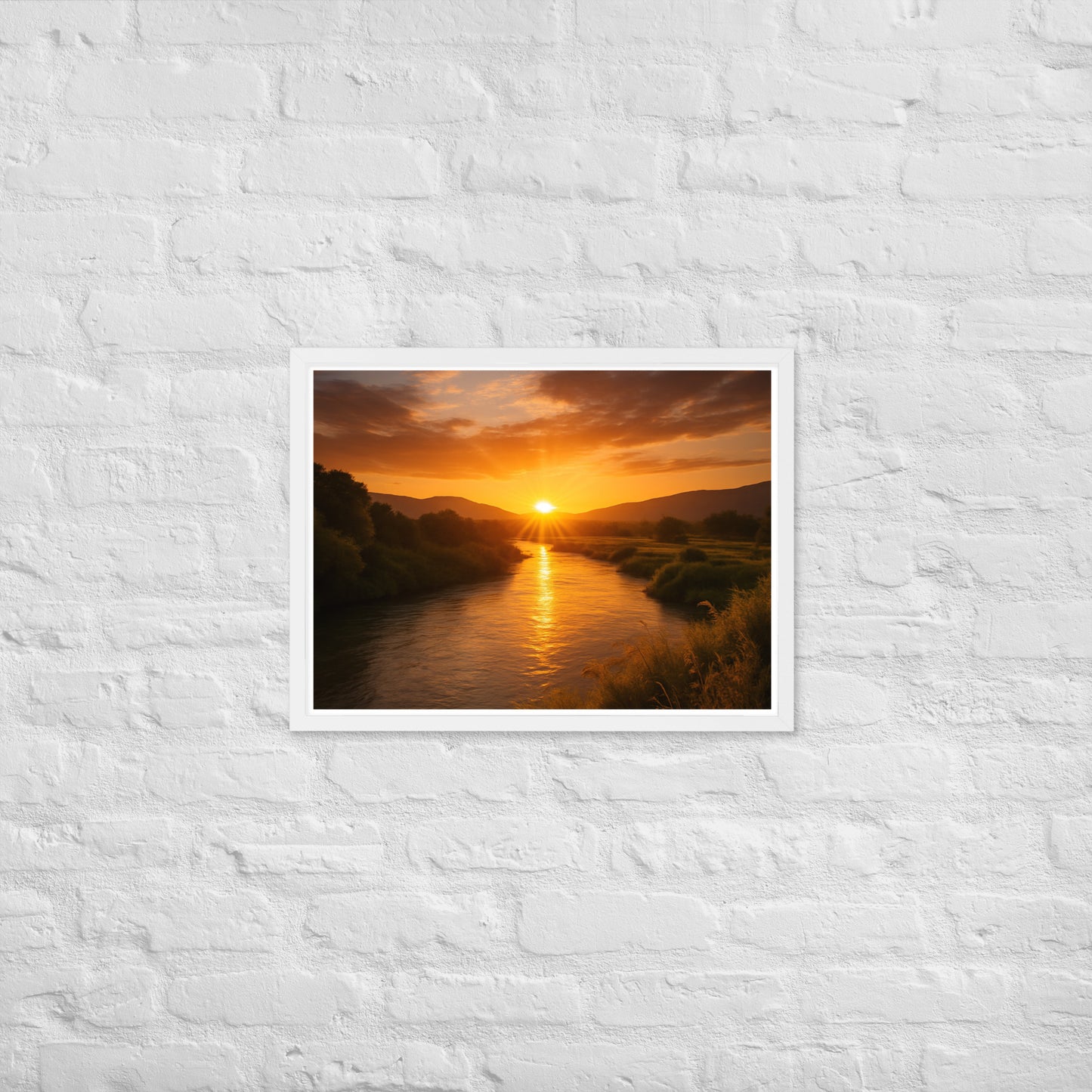 Jordan River framed Christian poster – biblical wall art