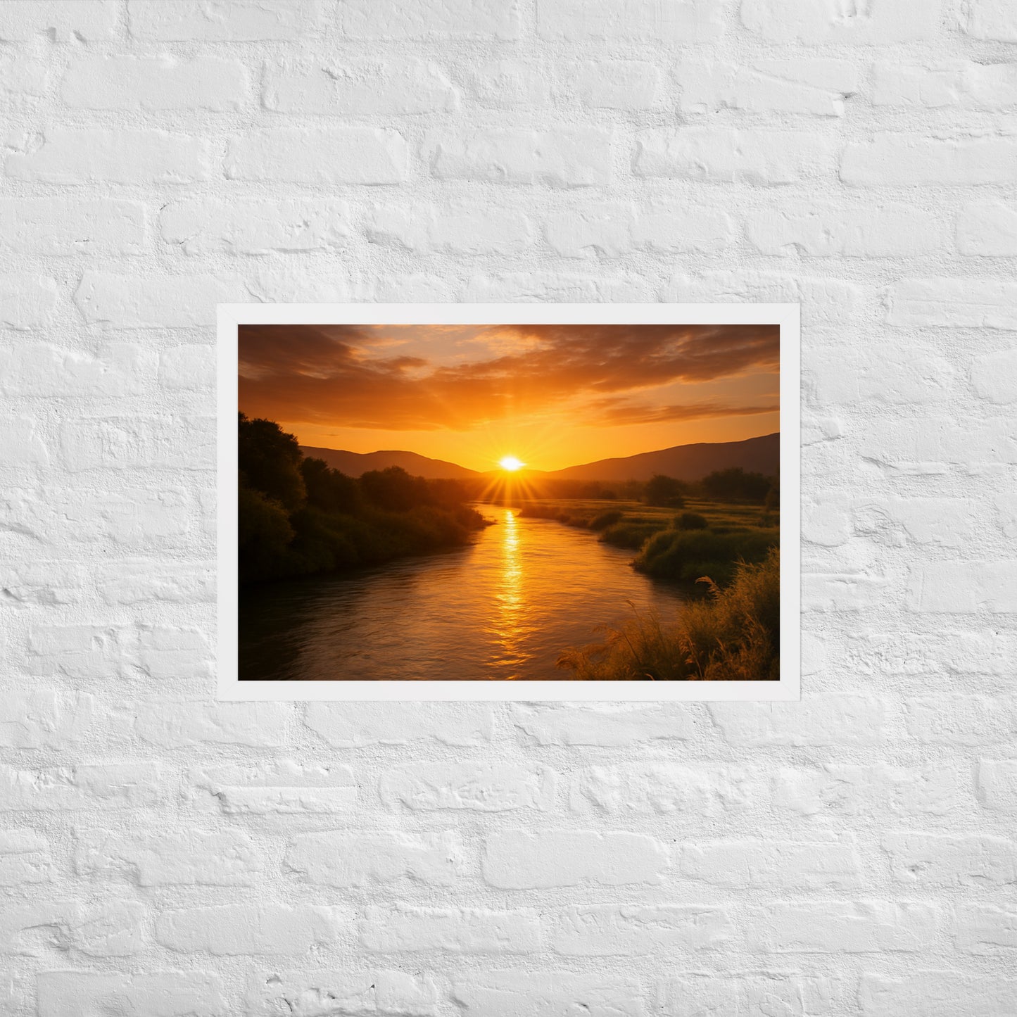Jordan River framed Christian poster – biblical wall art