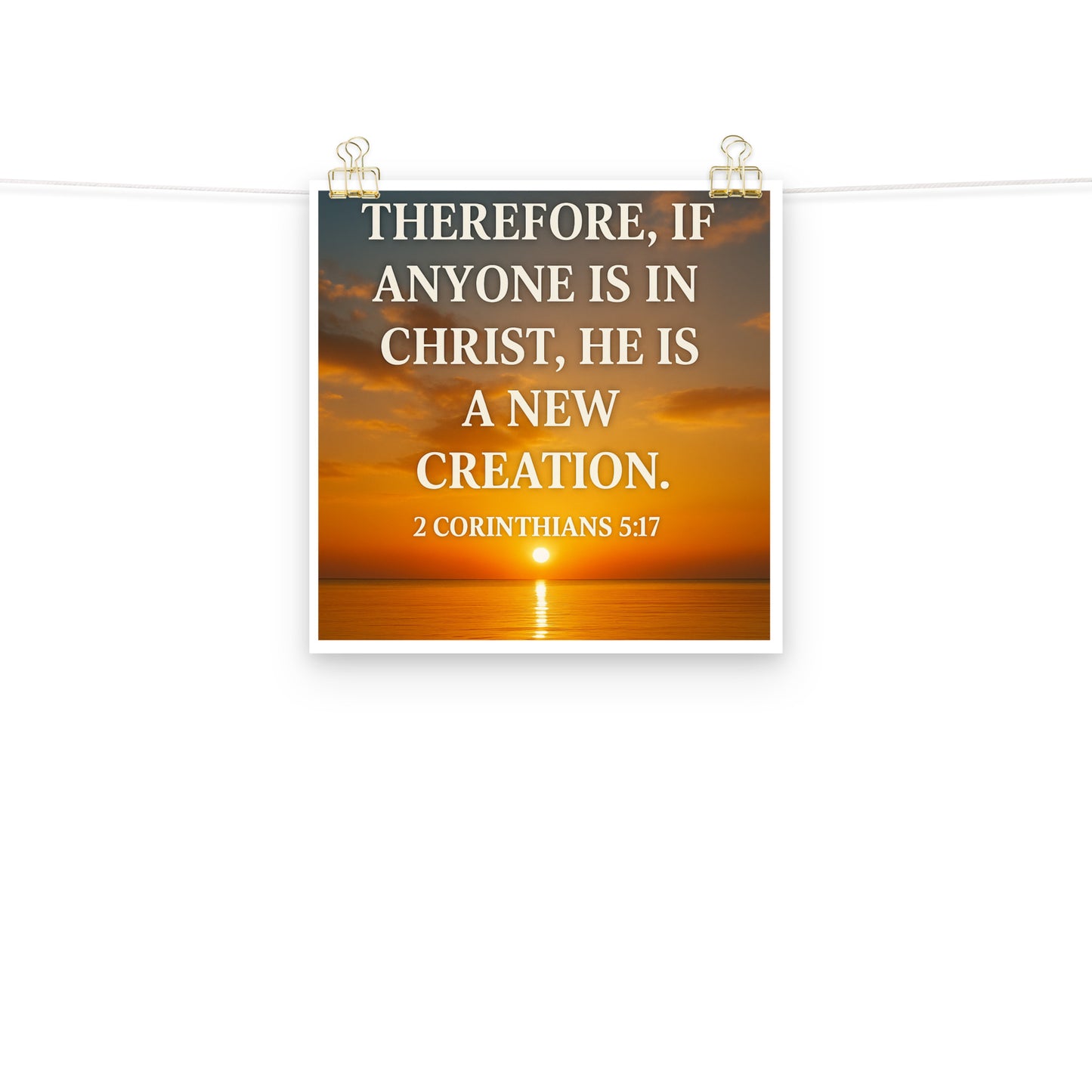 Christian Scripture Poster – 2 Corinthians 5:17 Bible Verse Wall Art by Your Divine Network | Faith Home Décor