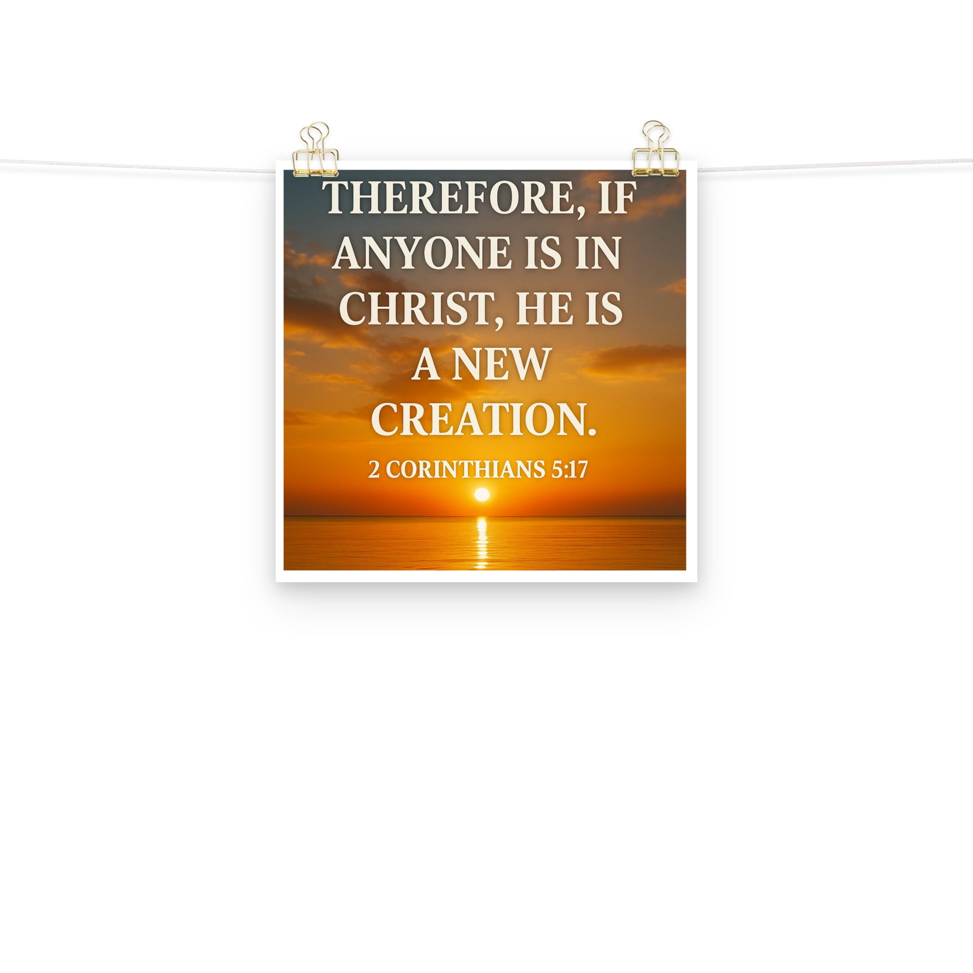 Christian Scripture Poster – 2 Corinthians 5:17 Bible Verse Wall Art by Your Divine Network | Faith Home Décor